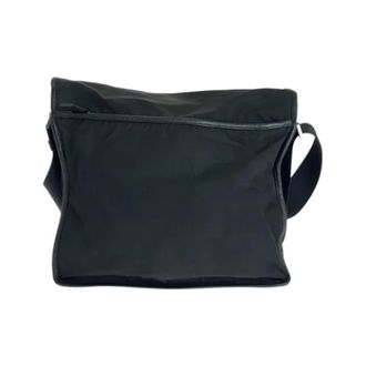 Prada Pre-owned Cross Body Bags, male, Black, Size: ONE SIZE Pre-owned Tessuto Triangle Logo Plate Nylon/Leather Shoulder Bag