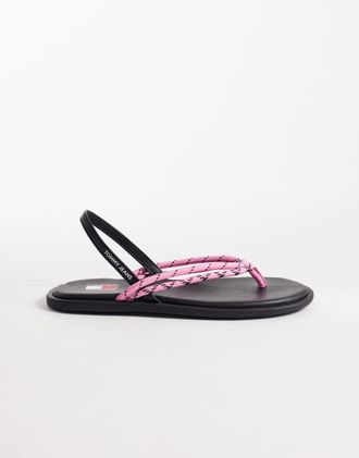 Tommy Jeans Sandali rosa con dettagli in corda