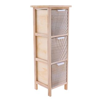 Tendance Mueble De Paulownia Mdf Chopo Con 3 Cajones Bajos Y Tiradores De Metal Sonora - Natural - Tendance