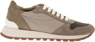Brunello Cucinelli Schoenen, Dames, Veelkleurig, 38 1/2 EU, Nylon, Su&egrave;de en nylon lage sneakers
