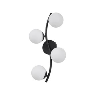 Lindby L&aacute;mpara de pared de Vidrio Negro