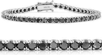 Pompeii3 5 1/2Ct Black Diamond Tennis Bracelet 14k White Gold 7
