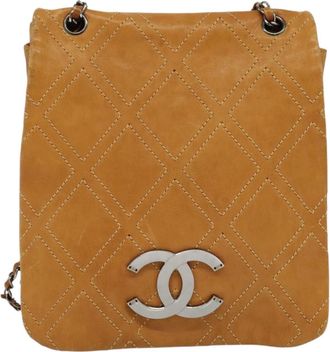Chanel Cc Brown Leather Shoulder Bag (Pre-Owned)
