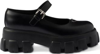 Prada logo-detail flat pumps - women - Calf Leather/Rubber/Calf Leather - 38.5 - Black