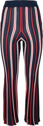 Elisabetta Franchi Knit Flare Trousers - Red/Blue