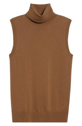 Michael Kors Sleeveless Cashmere Turtleneck Sweater in Caramel at Nordstrom, Size Medium