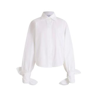 Patou Dames, Blouses & Shirts, Wit, Maat: XS Katoen