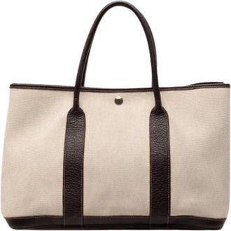 Herm&egrave;s Pre-owned Tote Bags, female, Beige, Size: ONE SIZE Pre-owned The Garden Party 36