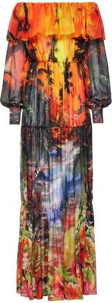 Philipp Plein Long Dress Hawaii - Dames - Maxi kleedjes - Veelkleurig - M - Kleedjes