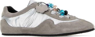 Cecilie Bahnsen Womens Grey Fabric And Suede Blaise Sneakers Lightgreysilver