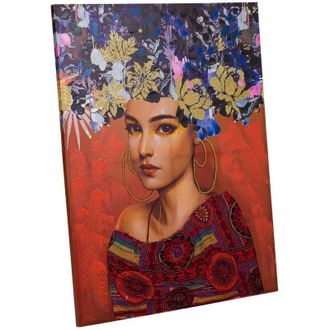 Wanderlust Deco Wanderlust Deco - Cuadro Pintado A Mano Con Relieve Rojo 90x120x3