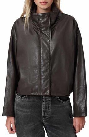 AllSaints Ryder Leather Jacket in Bitter Brown at Nordstrom, Size Medium