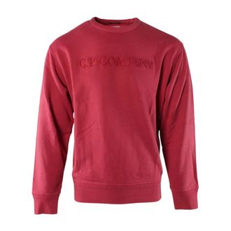 C.P. Company Sweatshirts, male, Red, Size: 2XL Red Cotton Sweater