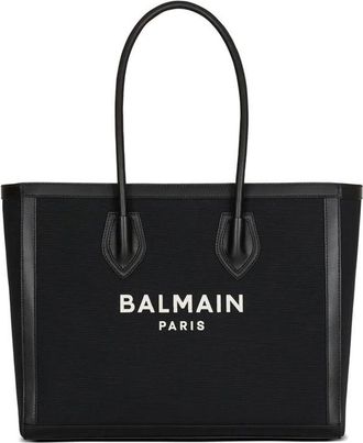 Balmain Black Cotton Tote Womens Bag
