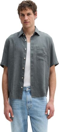 Marc O'Polo Leinenhemd MARC OPOLO, Herren, Gr. XXL, N-Gr, skipping stone, Web, Obermaterial: 100% Leinen, regular fit, Hemden Leinenhemd, mit aufgesetzter Brustta