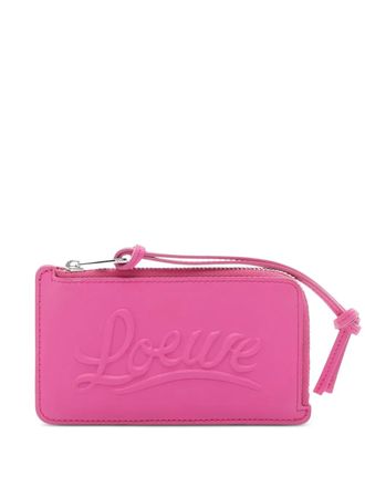 Loewe 2010s embossed logo leather coin purse - Pink