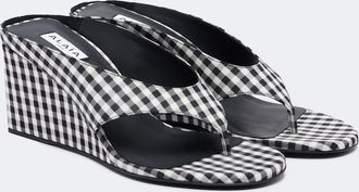 Alaia Ala&iuml;a Sandalias con cu&ntilde;a Cube a cuadros vichy