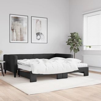 vidaXL Vidaxl - Sof&aacute; Cama Nido Con Colch&oacute;n Tela Negro 100x200 Cm
