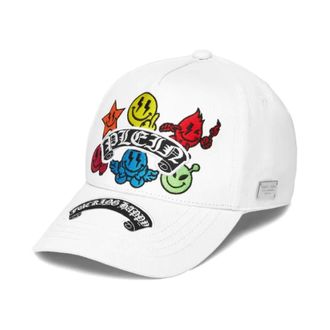 Philipp Plein Hats & Caps, male, White, ONE SIZE, Baseball Cap Smile