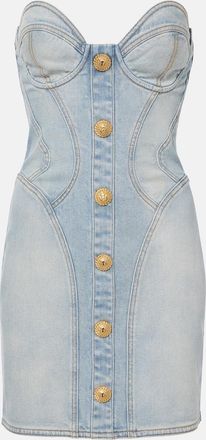 Balmain Denim bustier dress