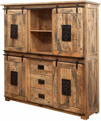 Massivmoebel24 railway 125 Credenza in legno di mango - laccato / natur 150x45x160