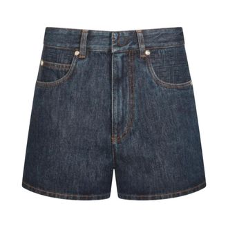 Fendi Dames, Korte broeken, Blauw, Maat: 2XS Denim