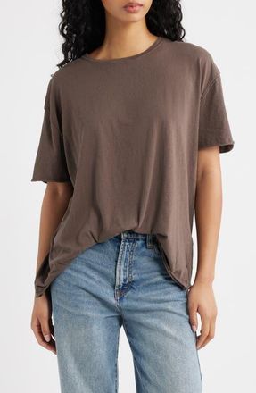 Free People Nina Crewneck Cotton T-Shirt in Double Espresso at Nordstrom, Size Small