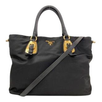 Prada Pre-owned Tote Bags, female, Black, Size: ONE SIZE Pre-owned Vintage Nylon Tote Bag
