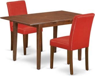 East West Furniture Dining Room Set Mahogany, PSAB3-MAH-72