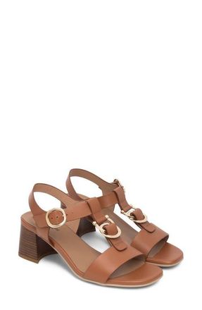 Nero Giardini T-Strap Block Heel Sandal in Cognac at Nordstrom, Size 10Us