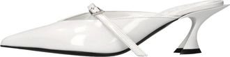 MUGLER Mary Jane Leren Mules - Dames - Muiltjes - Wit - 39 1/2 EU - Leer - Schoenen
