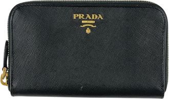Prada Dark Green Leather Coin Purse/Coin Case (Pre-Owned)