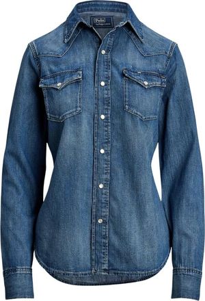 Ralph Lauren Dames, Blouses & Shirts, Blauw, Maat: L Denim