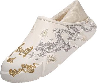 Generic Warm Slippers Soft and Comfortable Keeping Your Feet Warm in Winter Bathroom Slippers for Men Size 13 (Beige, 5)