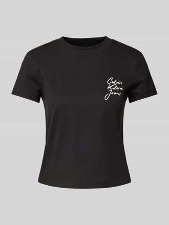 Calvin Klein Jeans T-Shirt mit Label-Print in Black, Größe XL