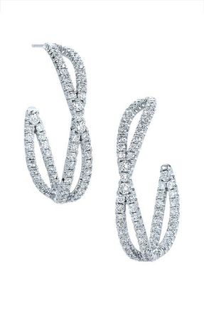 Kwiat Fidelity Diamond Hoop Earrings in White Gold at Nordstrom
