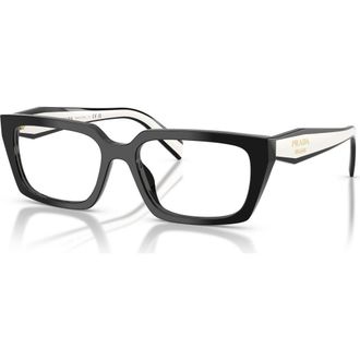 Prada 55mm Rectangle optical glasses in Black at Nordstrom