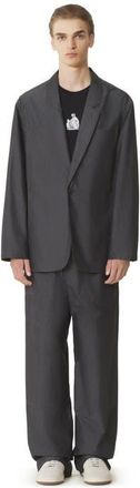 Lanvin Black Loose-Fit Chambray Jacket in Gray, Black at Nordstrom, Size 50 Eu
