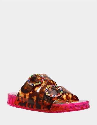 Betsey Johnson Womens Landin Flatform Sandal In Tortoise