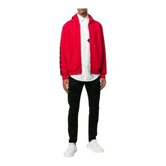 Dsquared2 Logo Print Hoodie - Heren - Sweatshirts & Hoodies - Rood - Maat: M Katoen