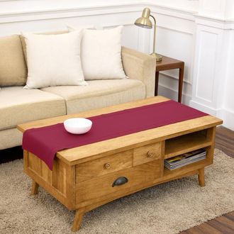Solino Home Linen Table Runner for Dining Table, Holiday and Everyday Table Decor - Classic Hemstitch in Beet at Nordstrom, Size Xx-Small