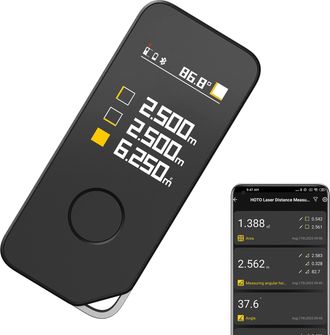 OEM Tel&eacute;metro L&aacute;ser Digital Profesional De 50 M, Medici&oacute;n L&aacute;ser Con Bluetooth, Pantalla Led A Color, Medici&oacute;n En Tiempo Real, M/in/ft, Precisi&oacute;n &plusmn;2 Mm, 5 