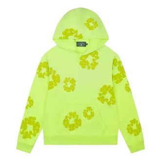 Denim Tears Mono Cotton Wreath Hoodie Neon Green SS25THD0642