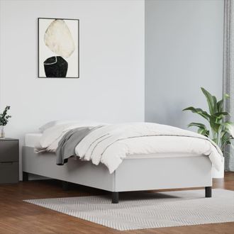 vidaXL Vidaxl - Estructura De Cama Sin Colch&oacute;n Cuero Sint&eacute;tico Blanco 100x200cm
