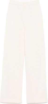 Forte_Forte Milano Stitch Wool Sartorial Pants - Dames - Wijde Broeken - Beige - S - Wol - Broeken