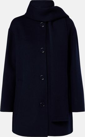 Max Mara Scarf-detail virgin wool coat