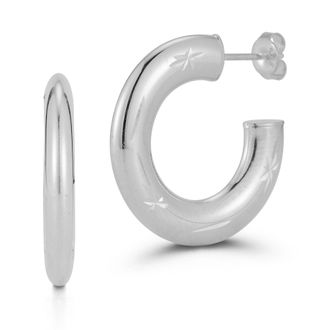 Glaze Jewelry Sterling Silver Starburst Hoops