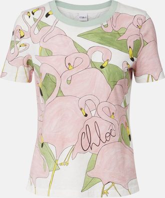 Chlo&eacute; Printed cotton jersey T-shirt