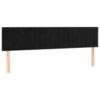 vidaXL Cabecero Con Led De Terciopelo Negro 180x5x78/88 Cm Vidaxl