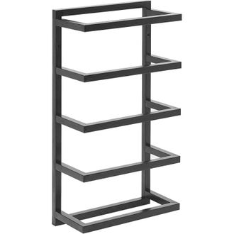 Beliani Beliani - Toallero De Acero Negro Brillante Accesorios De Ba&ntilde;o Almacenamiento De Toallas Montado En La Pared Dise&ntilde;o Moderno Cintra